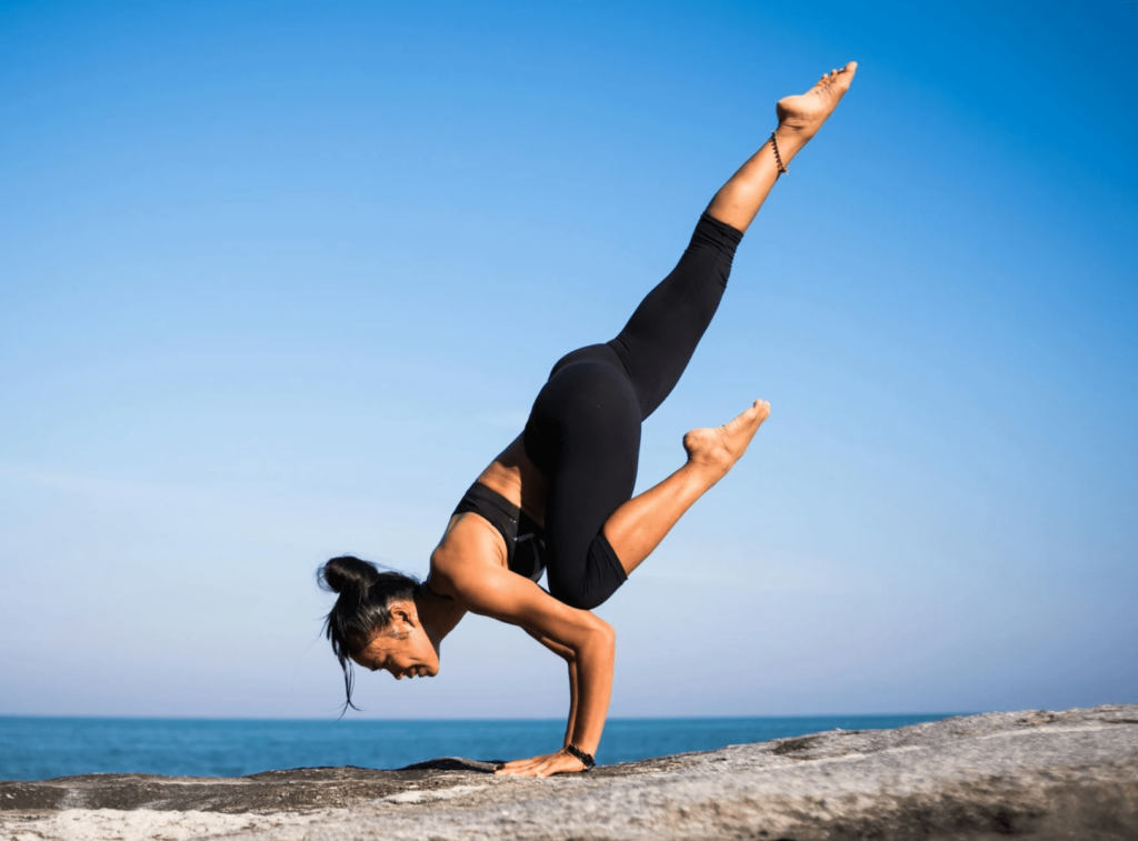 Woman practicing yoga